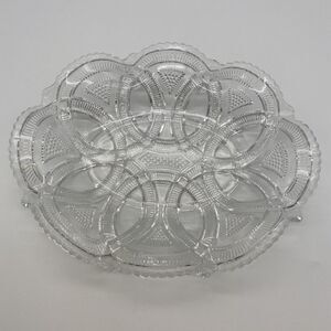 Vintage Wedding Ring Clear Glass 8” Fluted Trinket Tray/ Decor Piece